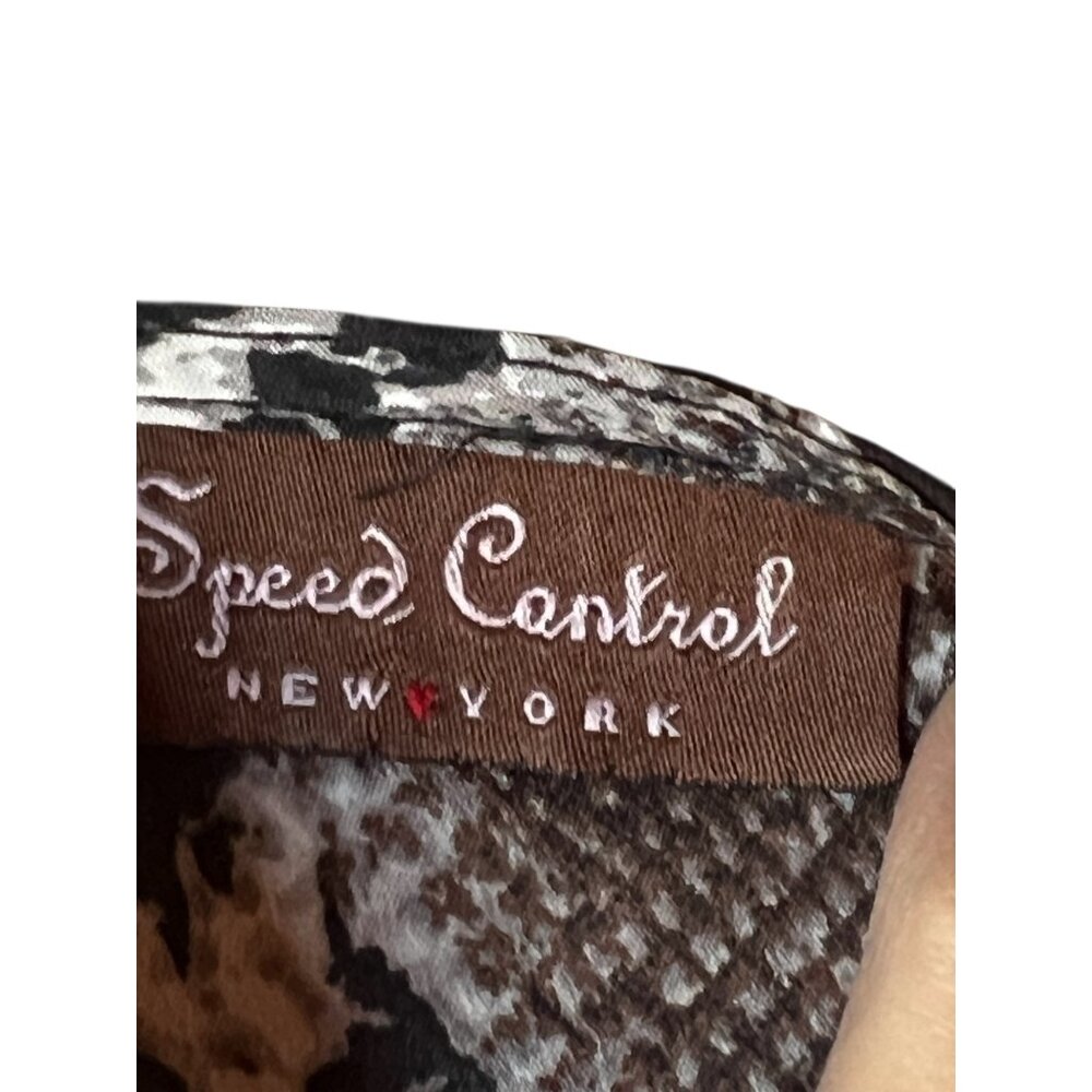 Speed Control NY Womens Dress 2X Sleeveless Snakeskin Print Ruffled Neckline - Picture 4 of 13